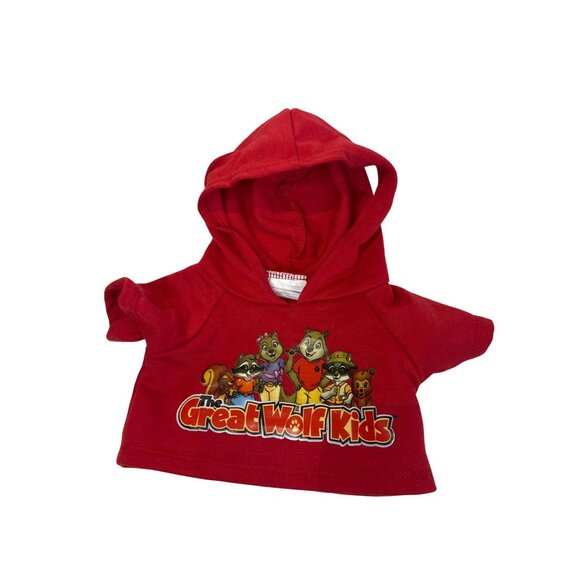 Build a Bear Workshop BABW Red Great Wolf Lodge Hoodie Sweatshirt Clothes - Picture 1 of 4